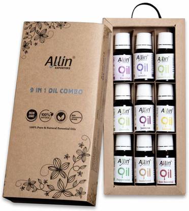 Allin Exporters 9 in 1 Combo Aromatherapy Therapeutic Grade Aroma Essential Oils for Diffuser