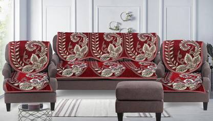 Creativehomes Velvet Embroidered 10 Seater Sofa Cover