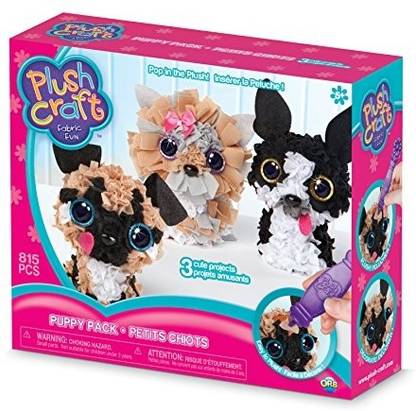 The Orb Factory Plushcraft Puppy Pack 3D  - 10 cm