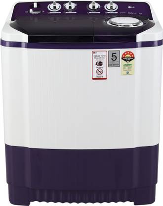 LG 8 kg 5 star Semi Automatic Top Load Washing Machine Purple, White