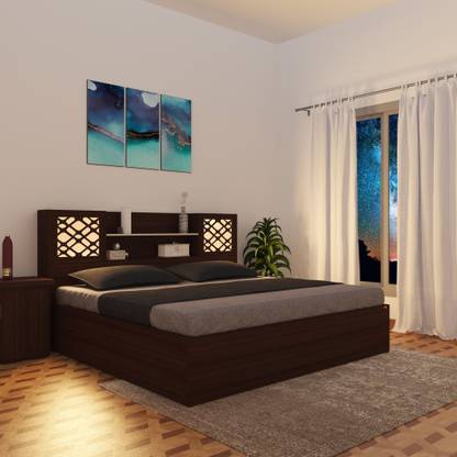 Okra Jasmine Engineered Wood King Hydraulic Bed