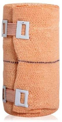 Woolly Fox COTTON ELASTIC CREPE BANDAGE ROLL With Clips ( 10 cm x 4 mtr ) For Fracture Support Crepe Bandage