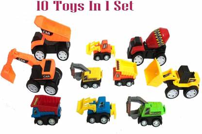 VARNISH Plastic Mini Push Pull Back Racer Car Toy Set Small (10 pcs)