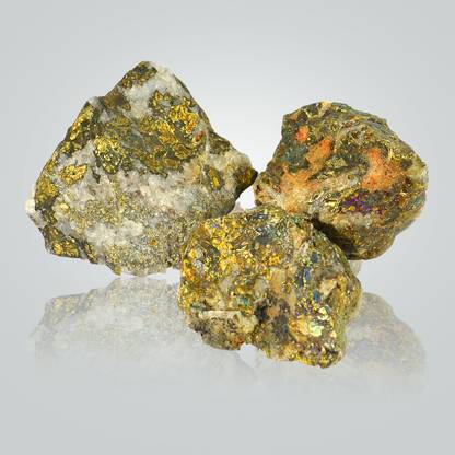 REIKI CRYSTAL PRODUCTS Natural Chalcopyrite Rough - Raw Stone for Reiki Healing and Vastu Correction, Protection, Grounding, Wealth and Increase Creativity, 50 Grams Raw Rough Stones Regular Rectangular Crystal Stone