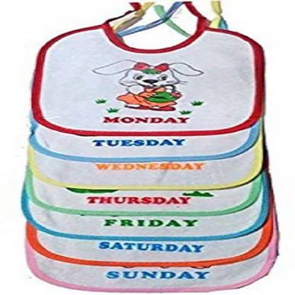 CHOTE USTAD Kids Beautiful Printed 7 Days Cotton Baby Bib (Multicolour)