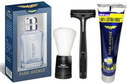 PARK AVENUE Shaving Kit With Good Morning After Shave Lotion 50ml + Lemon Storm Shaving Cream 84g + Shaving Brush + Razor