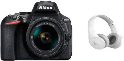 NIKON D5600 DSLR Camera Body with Single Lens: AF-P DX Nikkor 18-55 MM F/3.5-5.6G VR (16 GB SD Card) - (With Motorola Bluetooth Headphone) DSLR Camera Body with Single Lens: AF-P DX Nikkor 18-55 MM F/3.5-5.6G VR (16 GB SD Card)