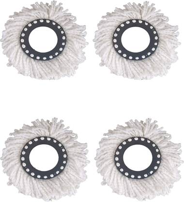 WHITEIBIS 4pcs-Magic Spin Mop Replacement Head Refill for 360 degree Rotation cleaning Wipe Mop Refill