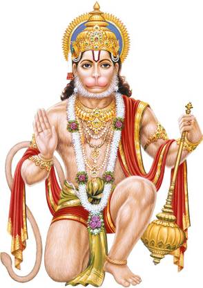 god & god's 61 cm Hanuman ji Self Adhesive Sticker