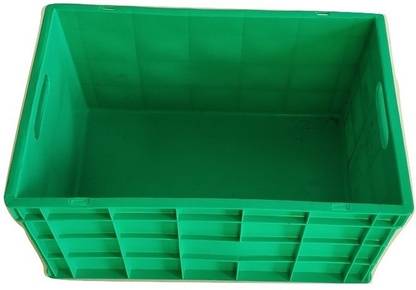 SAMPADA Plastic Storage Container Plastic Supreme Crate (650 MM x 450 MM x 315 MM) GREEN SCH Storage Basket