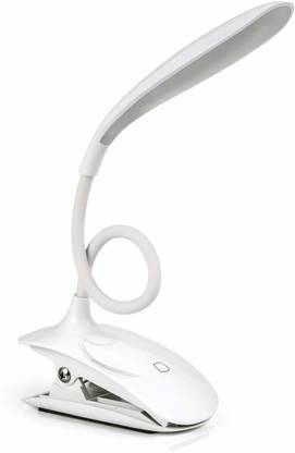 TradeVast Non-Rechargeable Base B22 20-Watt LED Clip Lamp (White, Oval) Table Lamp
