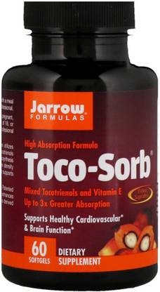 Jarrow Formulas Toco-Sorb, Mixed Tocotrienols and Vitamin E, 60 Softgels