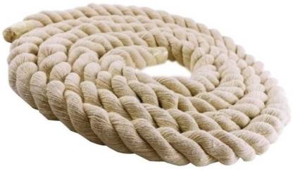 Hiken Twisted White Cotton Rope 16mm Thickness (60Mtr x 16mm) Battle Rope
