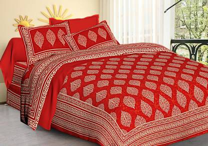 Indram 120 TC Cotton Double Printed Flat Bedsheet