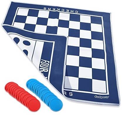 Gosports Giant Checkers 4 Connect Board Game Huge Double Sided Game Mat With Coins Strategy & War Board Game