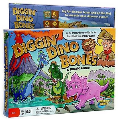 Continuum Games Digging Dino Bones Board Game, Kids Aged 4 Up Party & Fun Board Game