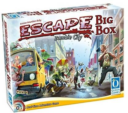 Queen Games Escape Zombie City Big Box Realtime Board Game Strategy & War Board Game
