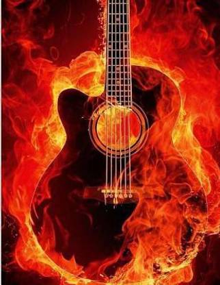Guitar On Fire Notebook - Graph Paper, 5x5 Grid