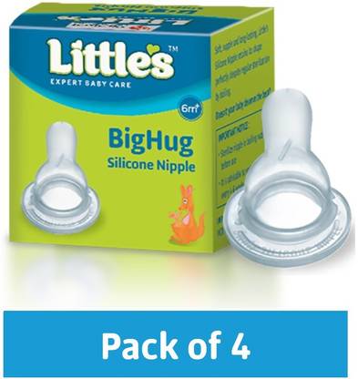 Little's Big Hug Silicone Nipple - Pack of 4 New Born Flow Nipple