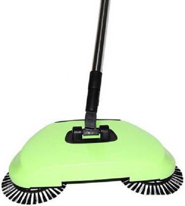 Techtest Sweep Drag Machine Magic Broom Sweeping Machine Lightweight, Non-Electric, Safe, Easy to Use Scrub+Sweep+ All in One Push Type Household Sweeper Home Floor Cleaning Plastic Dry Broom (Green) Plastic Dry Broom