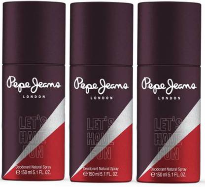 Pepe Jeans LondoN Lets Have Fun (Brown_ For His -Pack Of 3 Deodorant Spray  -  For Men