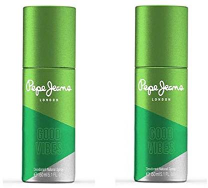 Pepe Jeans London Good Vibes (GreeN) For His-Pack Of 2 Deodorant Spray  -  For Men