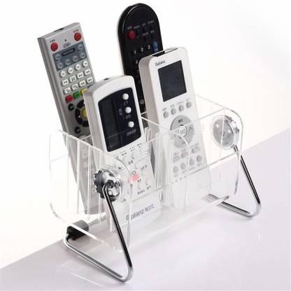 JAHAAN 6 Compartments Acrylic Clear Acrylic Home Desk TV Air-Conditioner Remote Control Storage Holder Organizer Stand - Remote Holder
