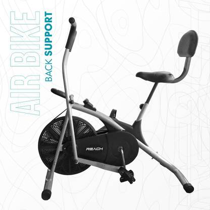 Reach AB-100BS Air Exercise Bike Uptight Cycle With Back Support Seat & Moving handle Dual-Action Stationary Exercise Bike
