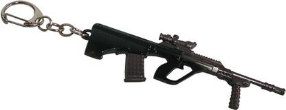 De-Ultimate Pubg Players Unknown Battle Grounds Premium Metal Silver color Gun AUG Key Chain