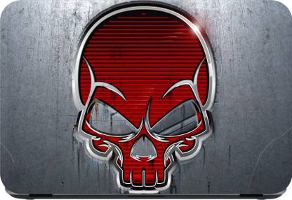 SS CREATORS F-Red Skull PVC (Polyvinyl Chloride) Laptop Decal PVC Reusable Laptop Skin Compatible for 12.5 inch