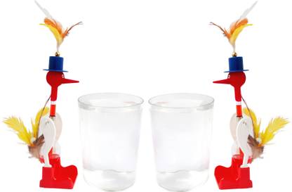 MANGOPIE Cristal Bird, Magic Drinking Bird Double-SINGLE WITH GLASS