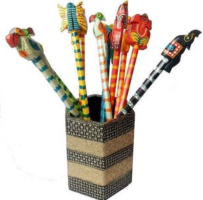 Lakshya  Hand Painted Hand Crafted Wooden Pencil (Set of 10) Pencil