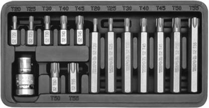 YATO YT-0411 Automotive with HRC 58-62 TORX with Ratchet Screwdriver Bits High Hardness Screwdriver Bit Set