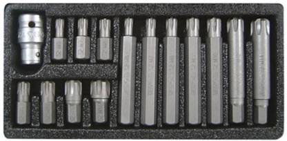 YATO YT-0419 1/2 inch and 3/8 inch Drive with HRC 58-62 Ribe High Hardness Screwdriver Bit Set