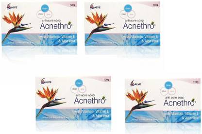 salve Anti Acne Soap with allantoin Vitamin E Aloe Vera (100 gm x 4Pack)