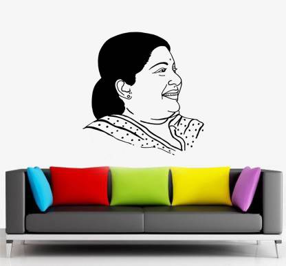 fuzzy 50 cm Jayalalitha Self Adhesive Sticker