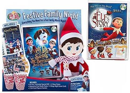 The Elf On The Shelf Festive Family Night With Original Elf Story Dvd And New Santas St Bernards Save Christmas Dvd  - 30 cm