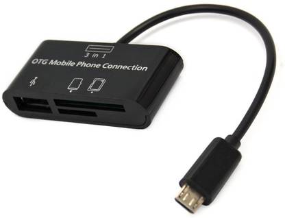 Mobhead 3 in 1 Card Reader OTG Mobile Phone Connection Micro USB 2.0 Android HIGH QUALITY 3in1 USB Card Reader Adapter for OTG Mobile USB Hub, Card Reader, USB Cable
