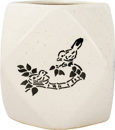 Bright Shop Ceramic White Handmade Flower Pot,With Beautiful Baby Birds Design, Vase For Home And Garden Decor Ceramic Vase