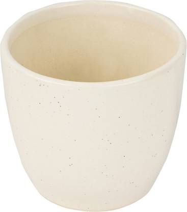 Bright Shop Ceramic Flower Pot Handmade Planter With Plate White Plant Container For Table Top Decor Garden Decor Ceramic Vase