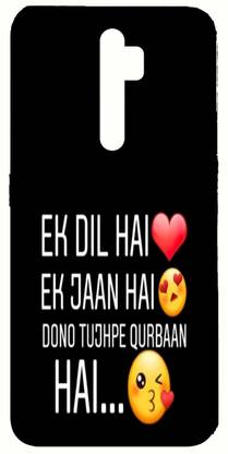 PrintKing Back Cover for OPPO A9 2020(Quote Cover, Ek Dil Hai Ek Jaan Hai Dono Tujhpe Qurban Hai Quote, Designer )
