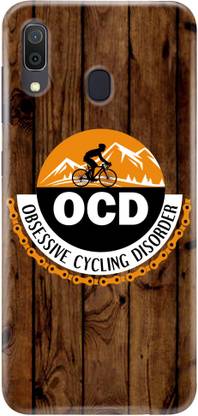 whats your kick Back Cover for OCD Cycling with Brown Wooden for Samsung Galaxy A30