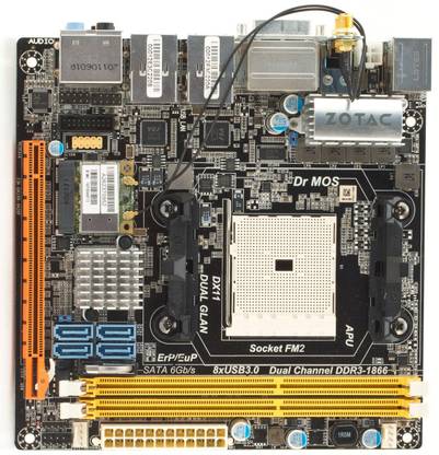 ZOTAC A75ITX-B-E FM2Socket Mini-ITX AMD A75 Chipset DDR3 Motherboard for Desktop, Workstation