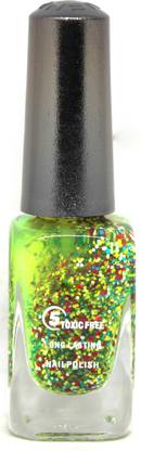 Mylie Professional Shiny & Glitter Nail Paint Dotted Green Parrot Green