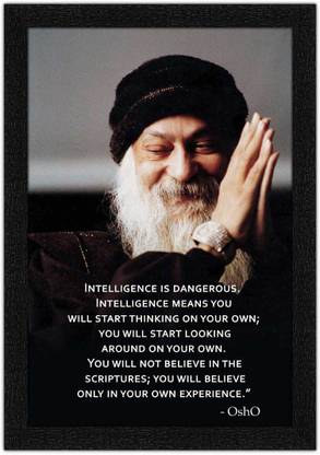 Art Amori Thought Of Osho Painting with Synthetic Frame Digital Reprint 20 inch x 14 inch Painting