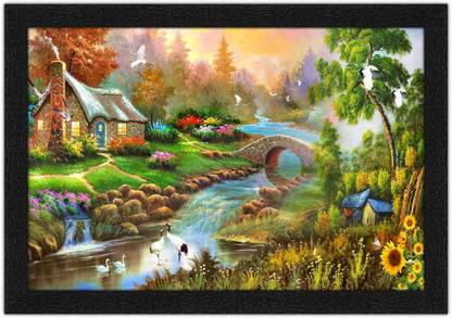 Wrap Up Box Landscape Art The Garden Of Heaven Painting with Synthetic Frame Digital Reprint 14 inch x 20 inch Painting