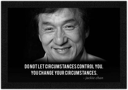 Art Amori Jackie chan Motivational Thought Painting with Synthetic Frame Digital Reprint 14 inch x 20 inch Painting