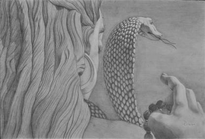D.S COMPANY (D.S) MAHADEV PENCIL DRAWING Pencil 15.9 inch x 21.85 inch Painting