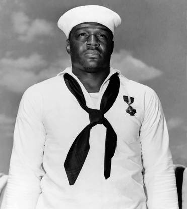 Digitally restored vector photo of Doris Dorie Miller a cook in the US Navy Canvas Art - John ParrotStocktrek Images (27 x 30) Canvas Art