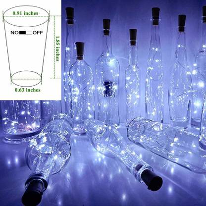 Home Delight 20 LEDs 2.03 m White Flickering Bottle Rice Lights
